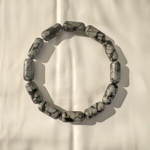 Handmade Authentic Snowflake Obsidian Beaded Necklace